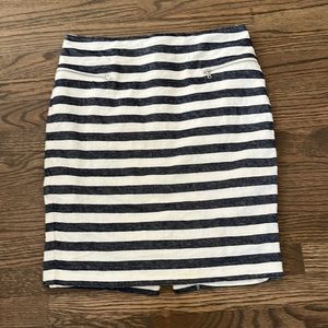 Ann Taylor striped pencil skirt with zipper detail